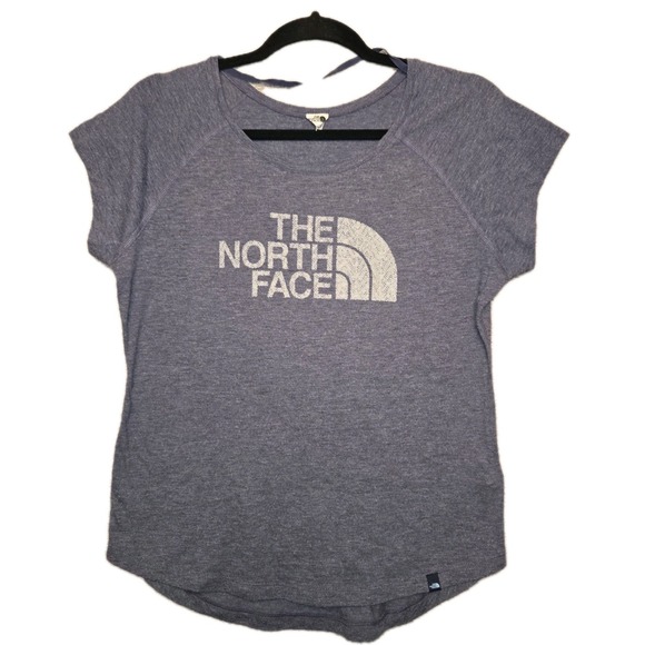 The North Face Women's Performance Burnout T-Shirt Blue Heathered Tee Size Small - Picture 1 of 6